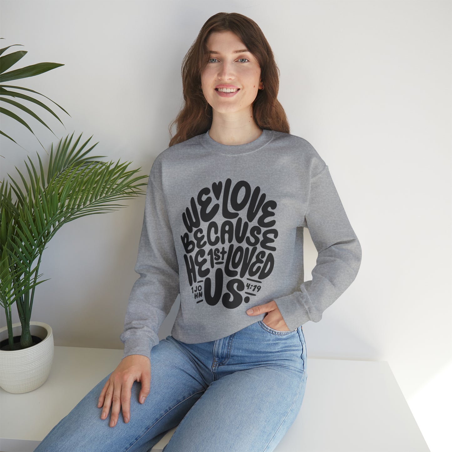 Unisex Heavy Blend Crewneck - We Love (Black) - A Thousand Elsewhere