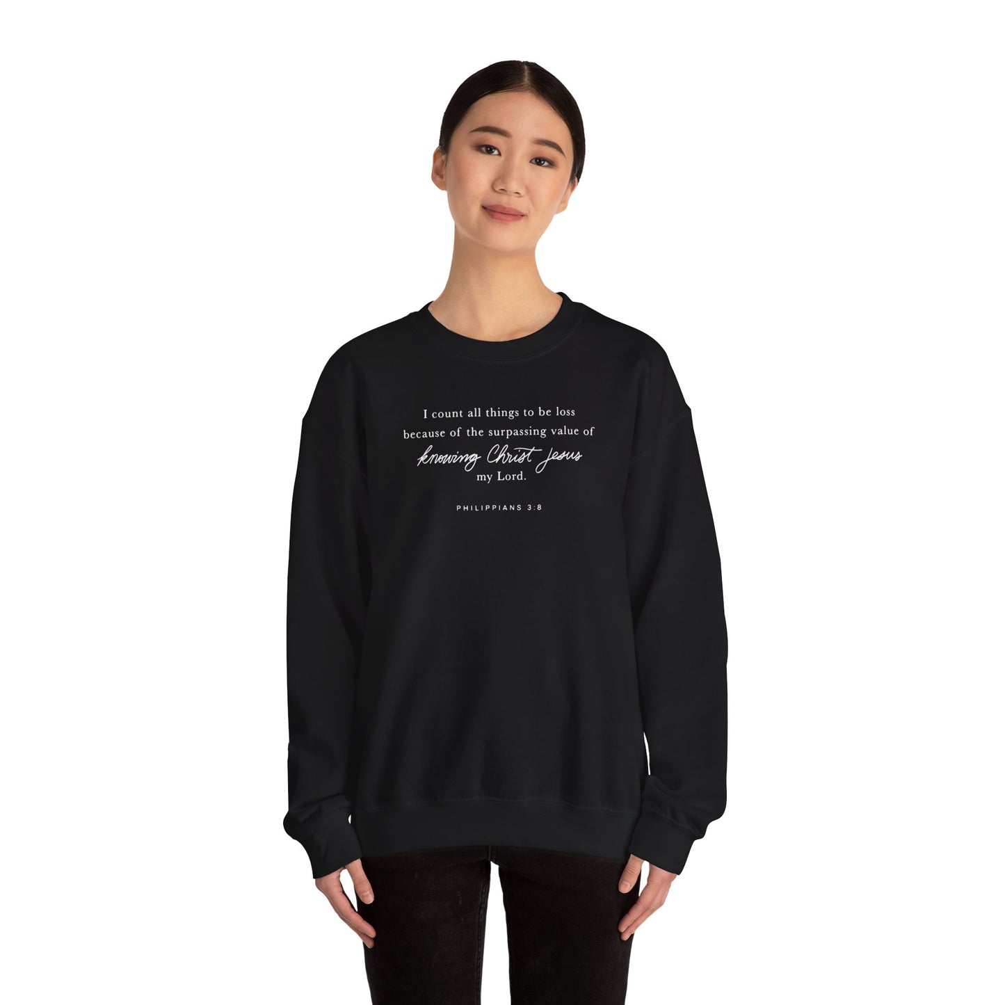 Unisex Heavy Blend Crewneck - Philippians 3:8 - A Thousand Elsewhere