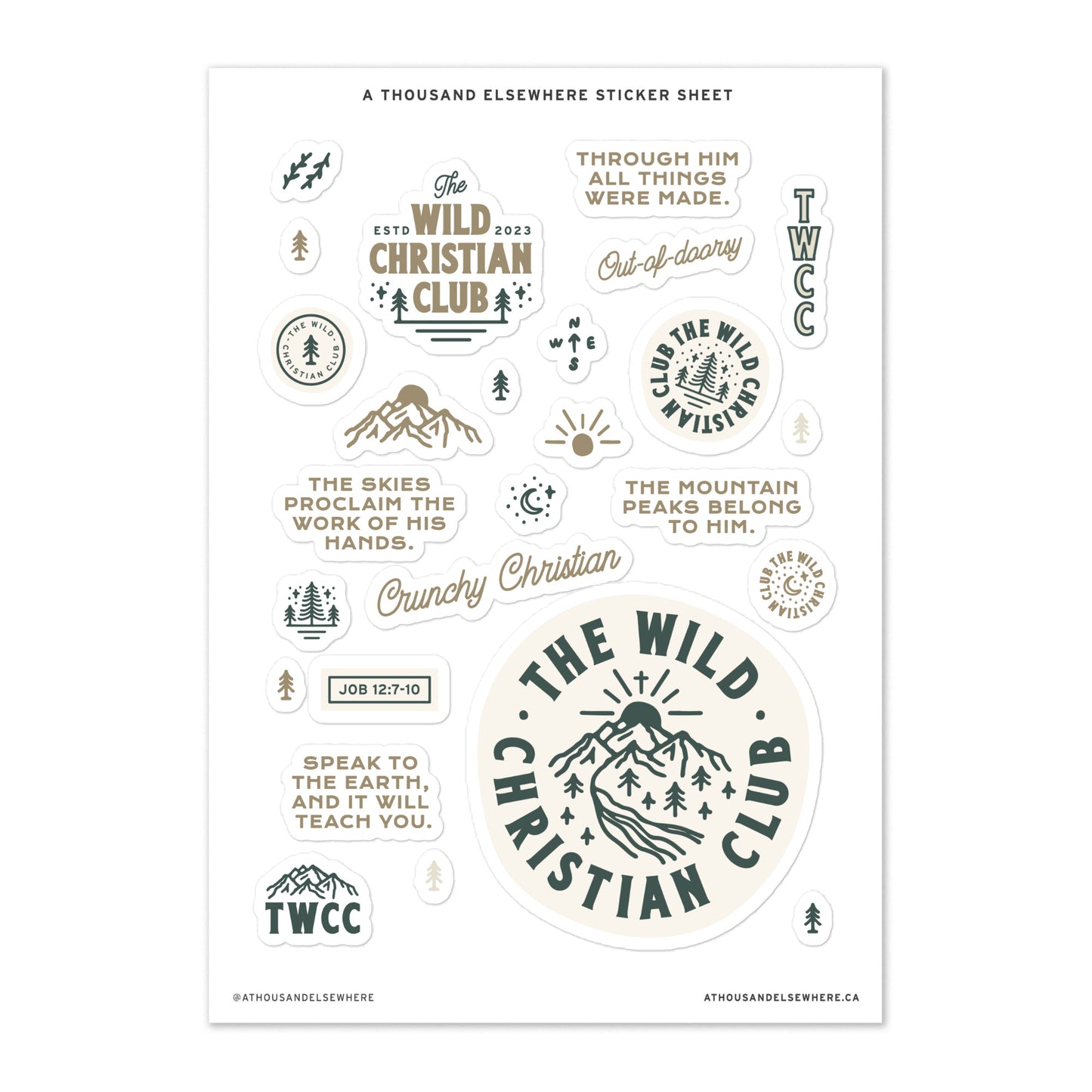 Sticker Sheet - TWCC - A Thousand Elsewhere