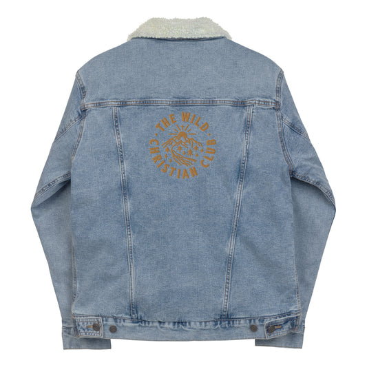 Embroidered Unisex Denim Sherpa Jacket - TWCC - A Thousand Elsewhere