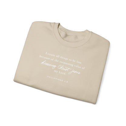 Unisex Heavy Blend Crewneck - Philippians 3:8