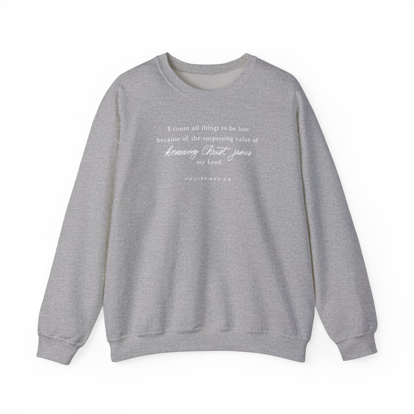 Unisex Heavy Blend Crewneck - Philippians 3:8