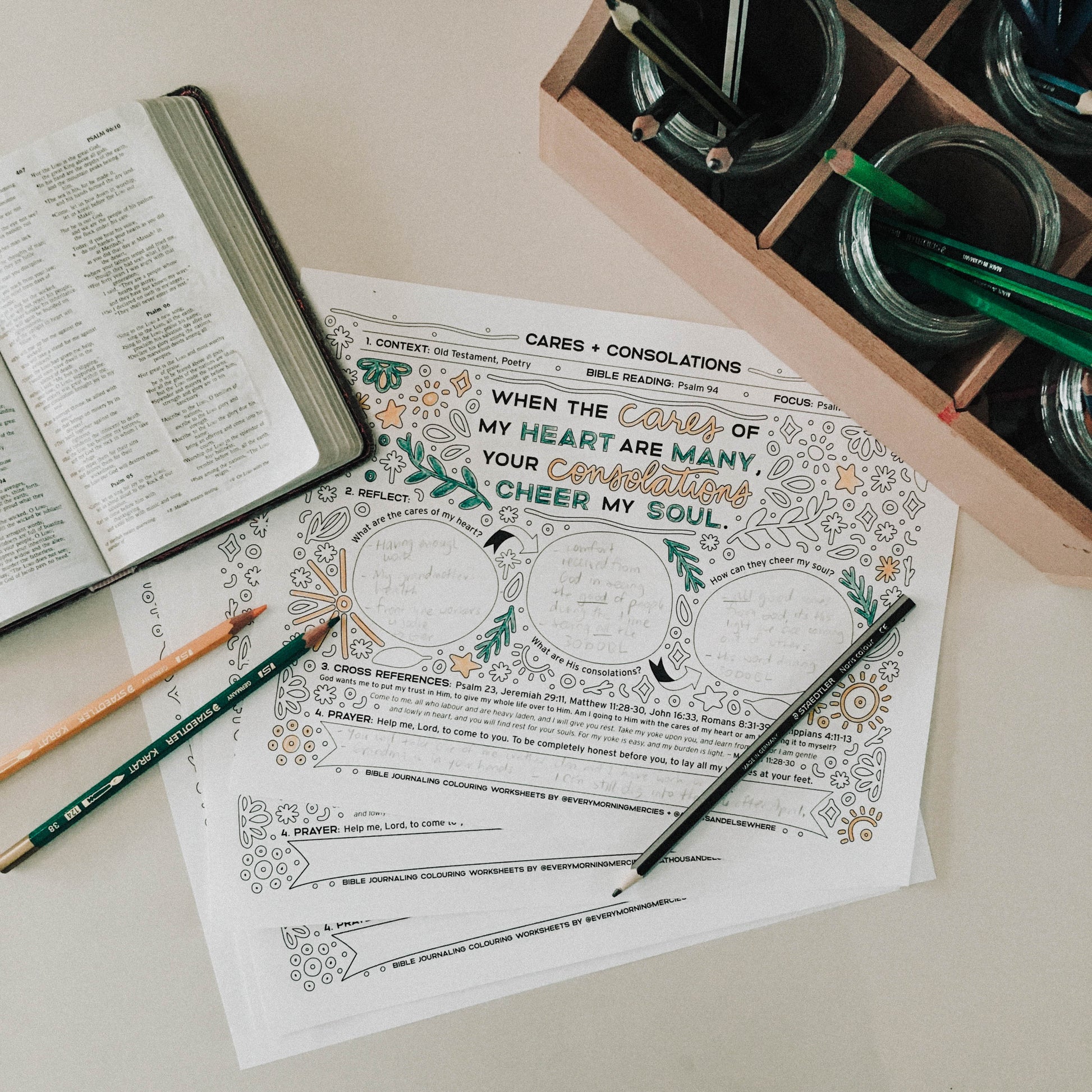 Bible Journaling Colouring Worksheets - Saved to Serve Series - A Thousand Elsewhere