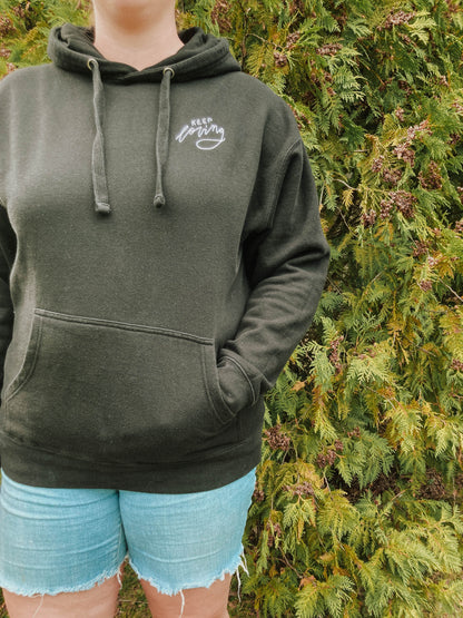 Embroidered Unisex Hoodie - Keep Loving - A Thousand Elsewhere