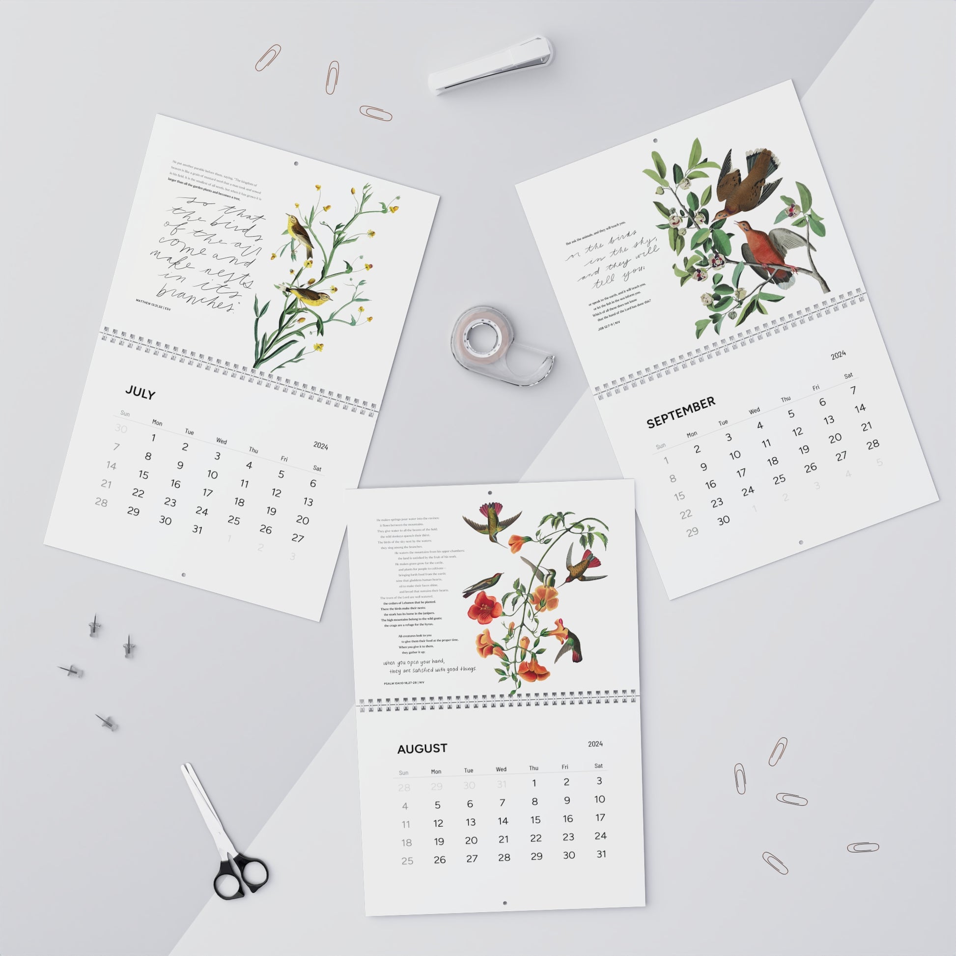 Consider the Birds & Flowers - 2024 Wall Calendar - A Thousand Elsewhere