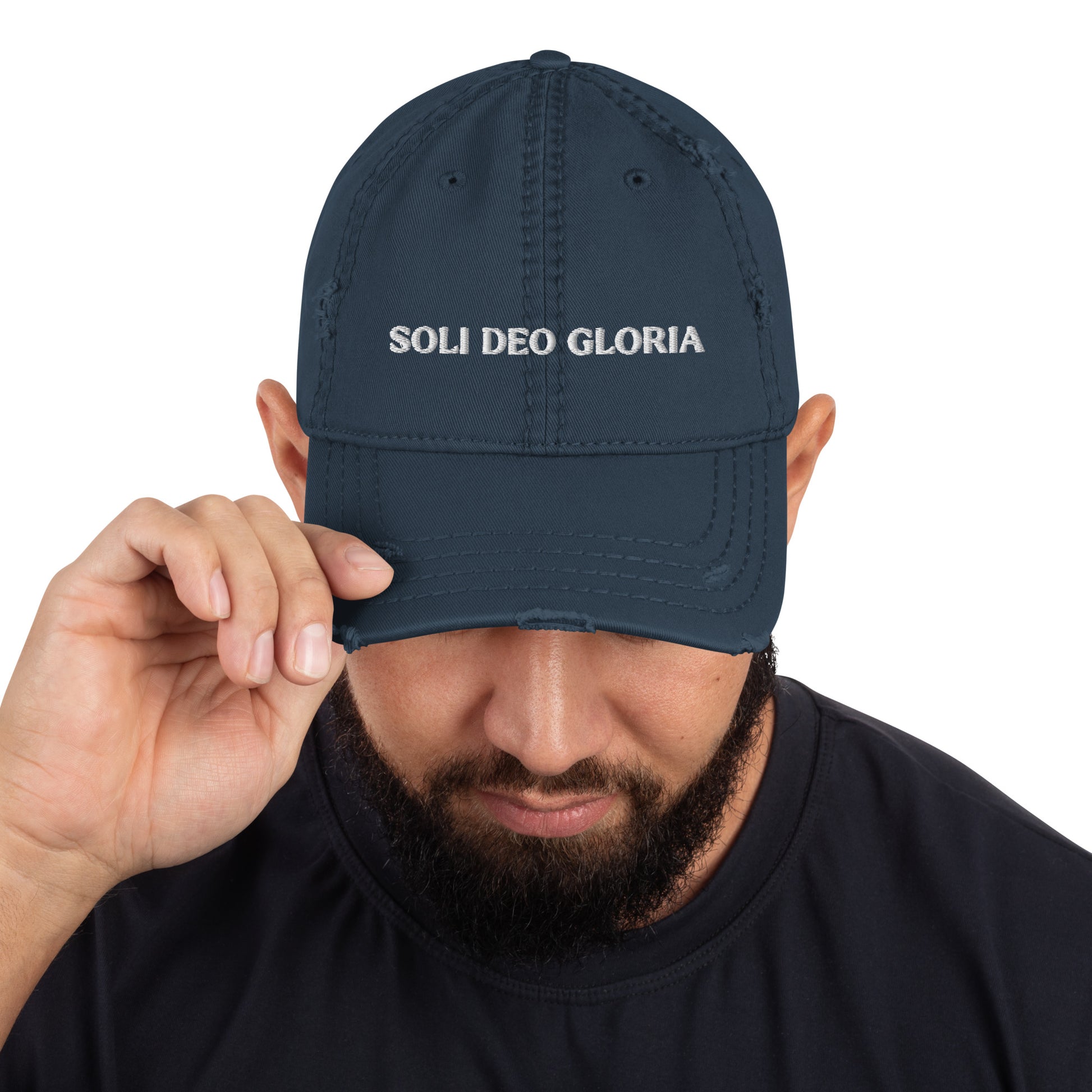 Embroidered Distressed Dad Hat - Soli Deo Gloria - A Thousand Elsewhere