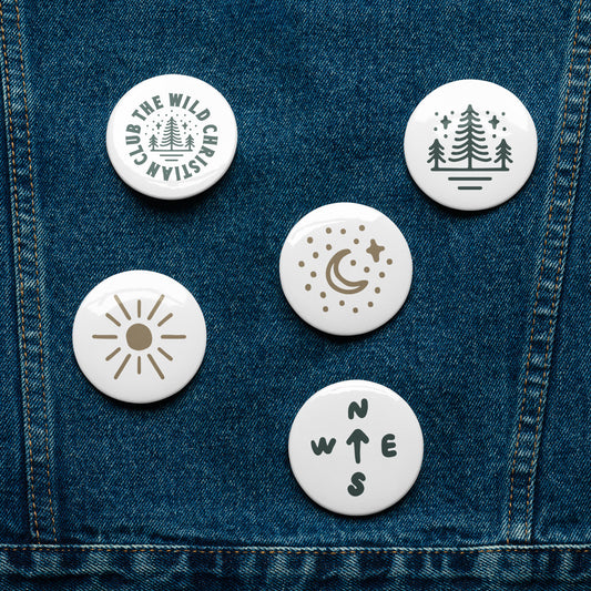 Pin Buttons (Set of 5) - TWCC - A Thousand Elsewhere