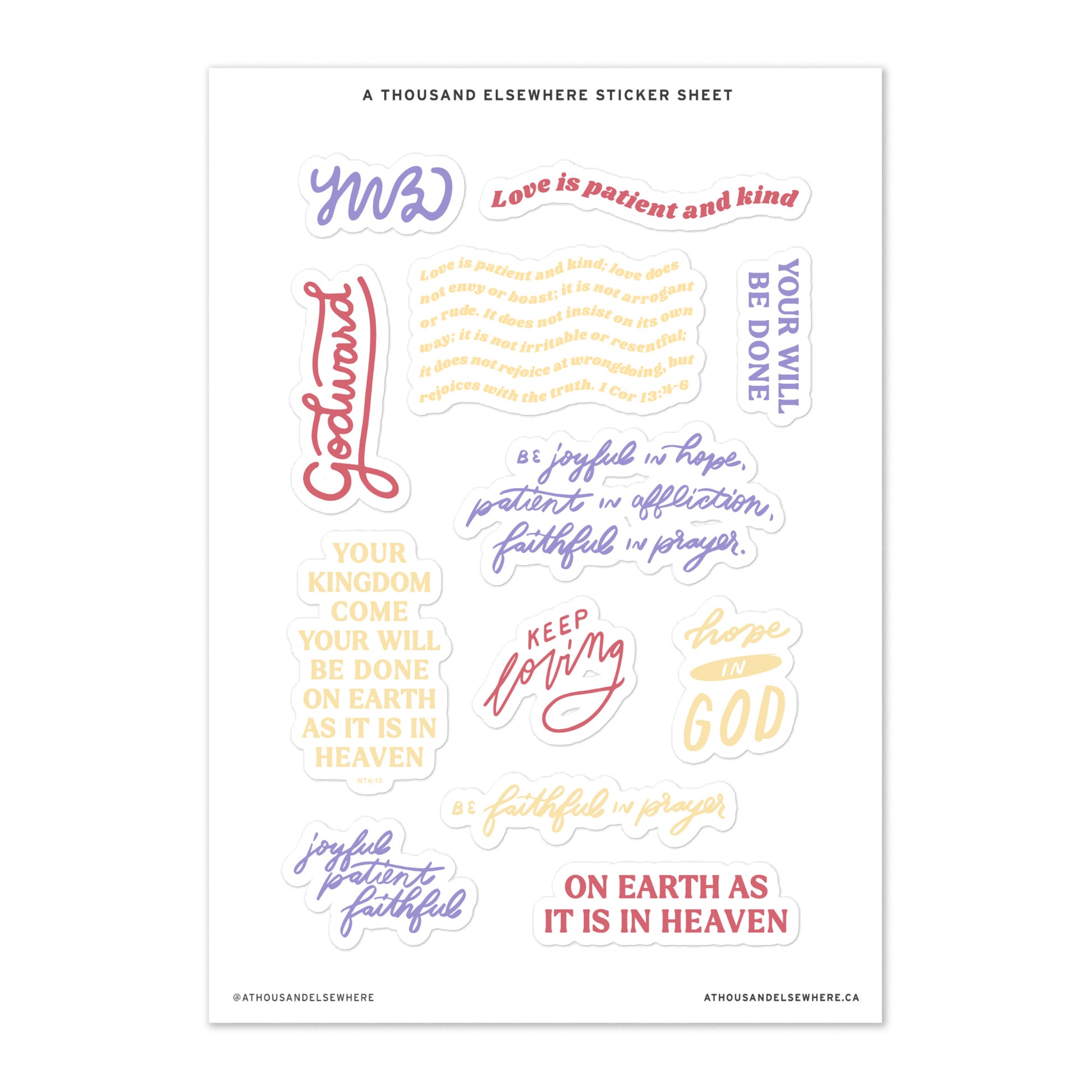 Gospel Sticker Sheet - A Thousand Elsewhere